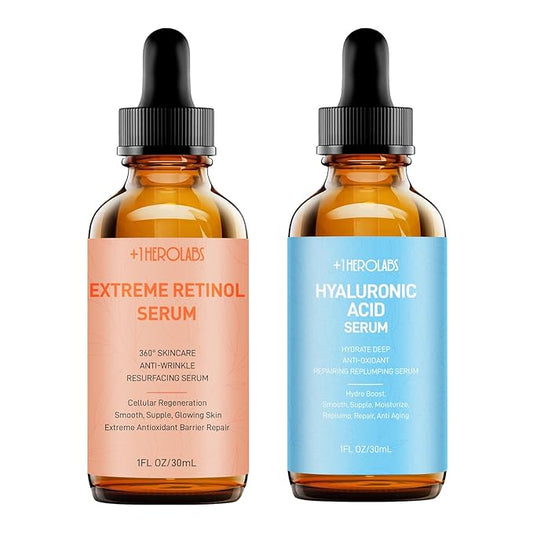 Face Serum Set – Retinol Serum & Hyaluronic Acid for Face – Anti Aging Skin Care Set for Women – Firm, Wrinkle Smoothing-Velvo Beauty