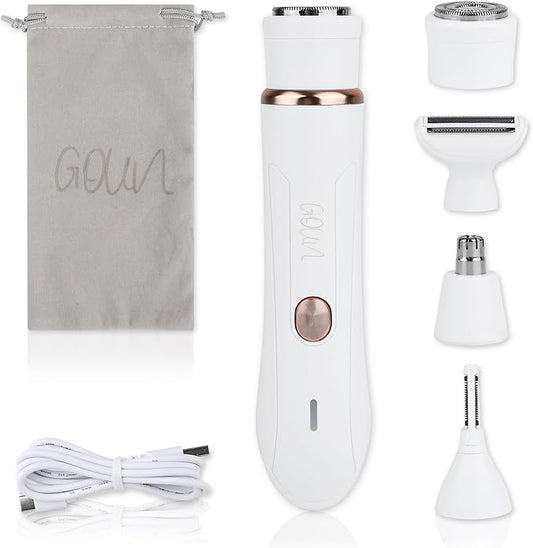 4-in-1 Facial Hair Removal for Women, Electric Painless Shaver, USB Rechargeable, Lip Chin Cheek Trimmer-Velvo Beauty