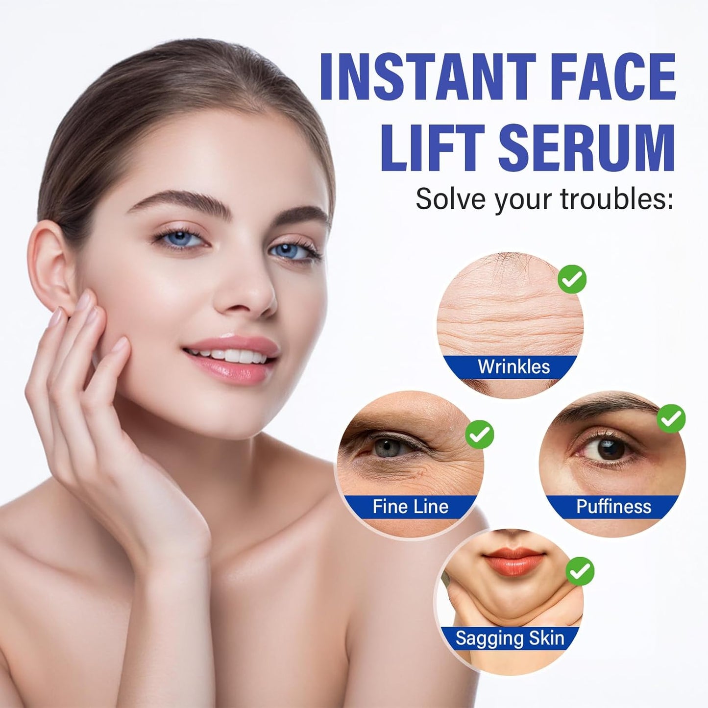 Instant Face Lift Serum,Face Lifting & Skin Tightening, Smooth Fine Lines, Pores and Deep Wrinkles,1Fl Oz-Velvo Beauty