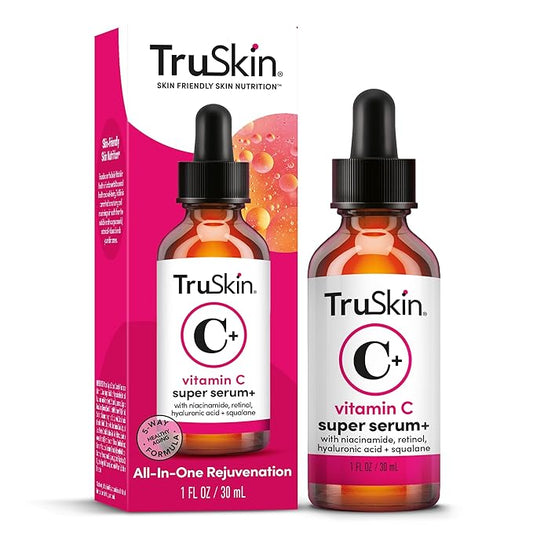 TruSkin Vitamin C Super Serum - Niacinamide, Retinol, Hyaluronic & Salicylic Acid - All-in-One Anti Aging Serum for Face – Improve Appearance of Dark Spots, Firmness for Brighter Looking Skin, 1 Fl Oz-Velvo Beauty