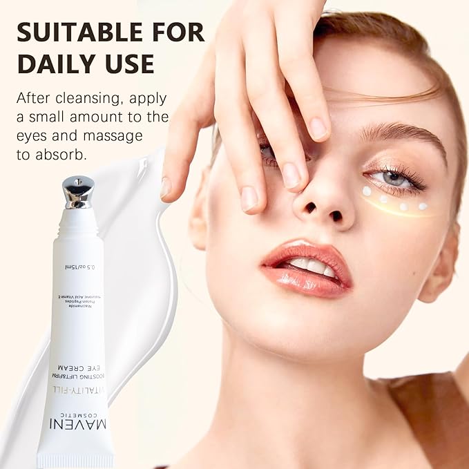 Vitality-Fill Boosting Eye Cream, Natural Anti Aging Under Eye Cream Lift & Firm,Reduce Wrinkles,Fine Lines,and Under Eye Bags,Dark Circles Under Eye Cream-Velvo Beauty