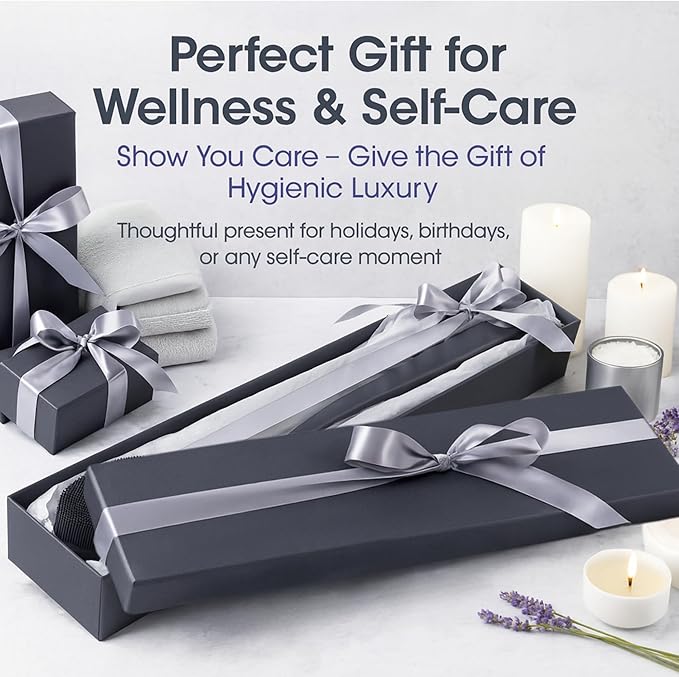 Avilana Silicone Body Scrubber – Gentle Shower Brush & Loofah Alternative- Food Grade & Lab Tested – Fast-Drying, Hygienic, BPA-Free Silicone Body Gentle Exfoliator (Dark Gray, Long Handle)-Velvo Beauty