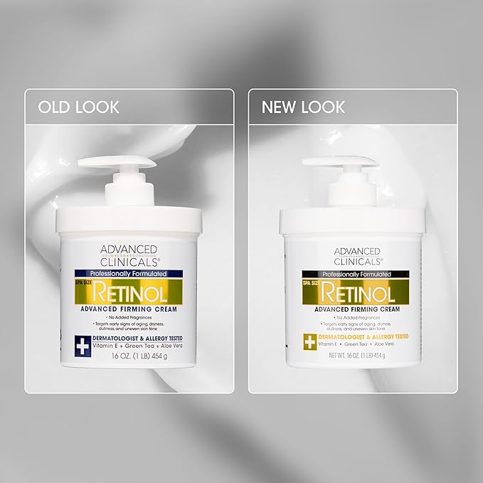 Advanced Clinicals Retinol Body Lotion Moisturizer Face Lotion & Body Cream | Crepey Skin Care Treatment Targets Look Of Crepe Skin, Wrinkles, Sagging Skin, & Sun Damaged Skin, 16 Oz-Velvo Beauty