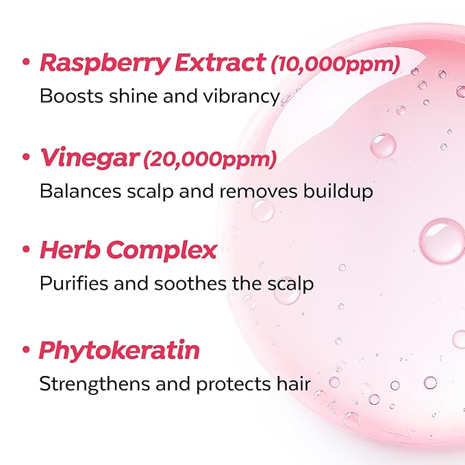 A’PIEU Raspberry Vinegar Hair Care Set – Shampoo (16.9 fl oz) + Hair Vinegar Rinse (6.76 fl oz) | Clarifying & pH Balancing Scalp Treatment, Removes Buildup, Soothes & Refreshes, Korean Hair Care-Velvo Beauty