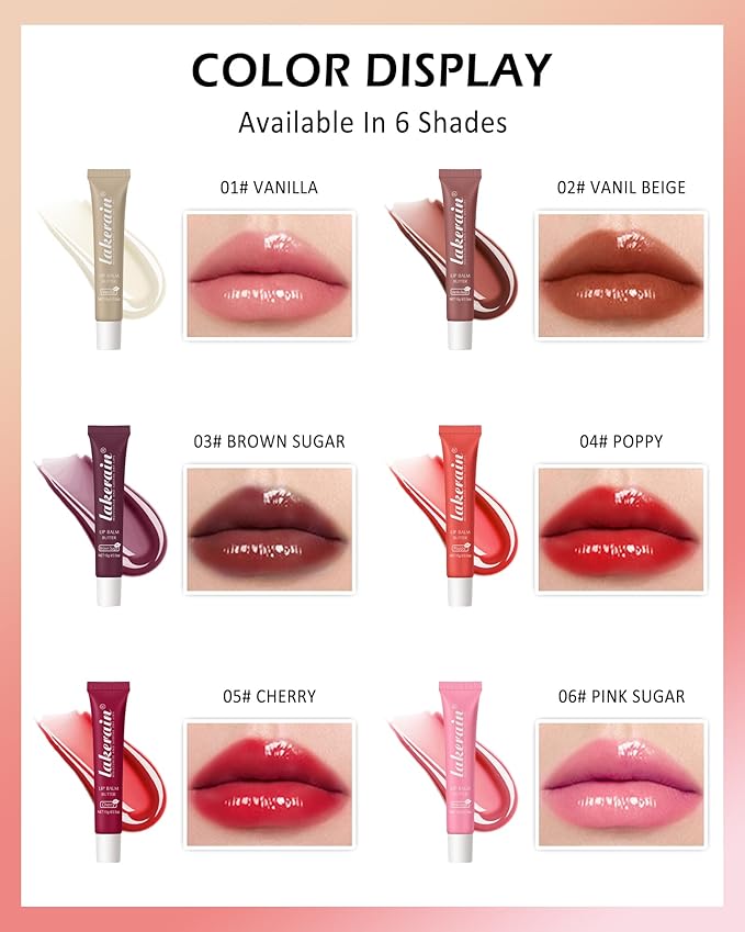 Lip Butter Balm Pink Sugar,Hydrating Tinted Butter Lip Gloss,Clear Lip Mask Lip Moisturizer,Glossier Lip Treatment Balm Lipgloss,Non-Sticky Jelly Glow Reviver Fat Lip Oil, Makeup Gift for Women-06-Velvo Beauty