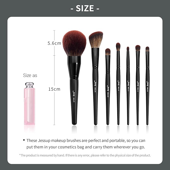 Jessup Full Makeup Brushes Set 13pcs, Professional Vegan Foundation Powder Contour Blush Highlight Eyeshadow Blending Concealer Spoolie EyeLiner Brush, Phantom Black T300-Velvo Beauty