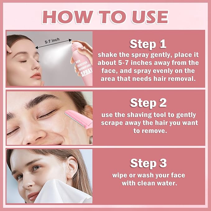 Hair Identifier Spray for Face Shaving Powder for Women Skin Body Hair IdentifyingSpray for Dermaplaning Glow Reveal Face Moisturizing Skin Care Dermaplaner Spray-Velvo Beauty