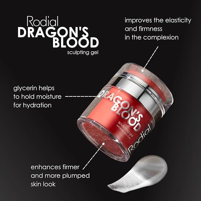 Rodial Dragon's Blood Sculpting Gel 1.7 fl oz - Rejuvenating, Ultra-Hydrating Face Cream - Refreshing Gel/Cream Formula - Triple Action Collagen Formula for a Firmer, Tighter and Smoother Skin Look-Velvo Beauty