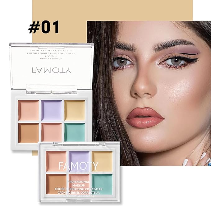 6 Colors Correcting Concealer Palette, with 11 Pcs Complete Function Makeup Brush Set, Contouring Foundation/Concealer Palette for Conceals Dark Circles, Redness, Acne, Blemish-Velvo Beauty