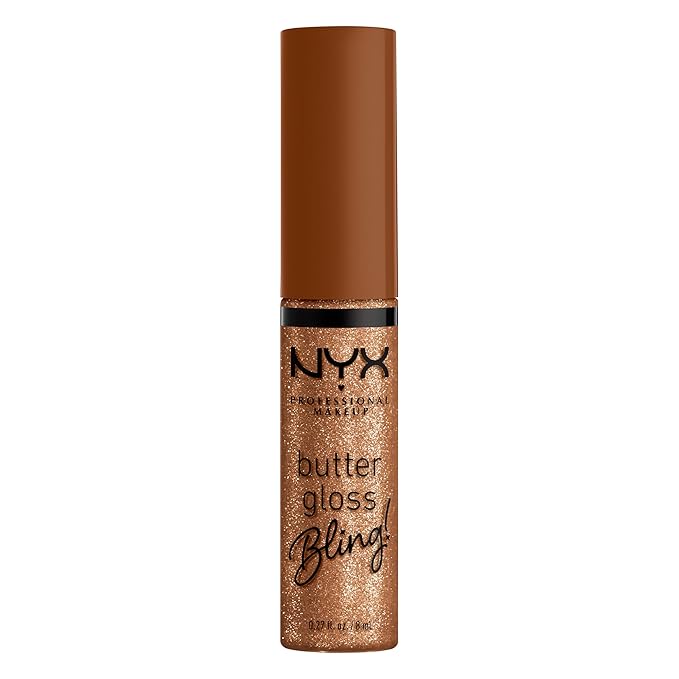 NYX PROFESSIONAL MAKEUP Butter Gloss Bling Lip Gloss, Non Sticky and Shiny Vegan Lip Makeup - Shimmer Down-Velvo Beauty