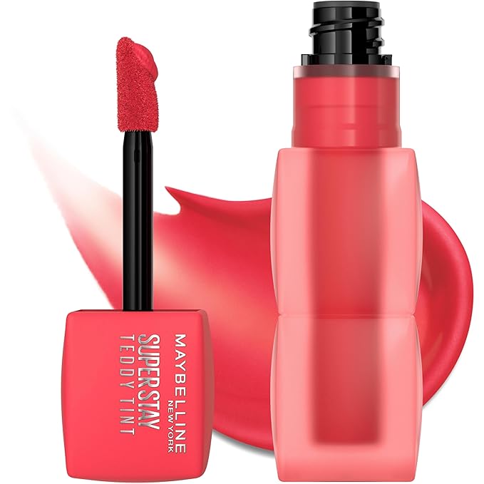 Maybelline Super Stay Teddy Lip Tint, Long Lasting Matte Lipstick For Up To 12HR Wear, July Forever, 1 Count-Velvo Beauty