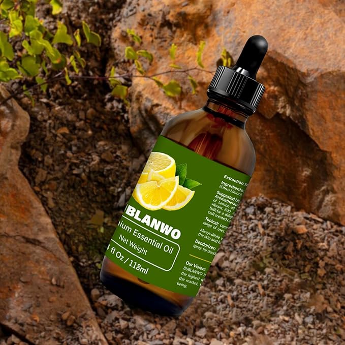 Lemon Essential Oil for Hair Scalp Massage 100% Pure and Natural Massage Aromatherapy 4 Fl Oz 118ML-Velvo Beauty