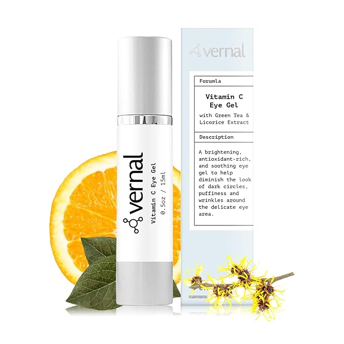 Vernal Anti Wrinkle Eye Cream - Vitamin C and Hyaluronic Acid Infused Collagen Eye Cream, Dark Circle Depuffing Eye Bag Cream for Dark Circles, Puffiness, Under Eye Bags, Crows Feet & Fine Lines-Velvo Beauty