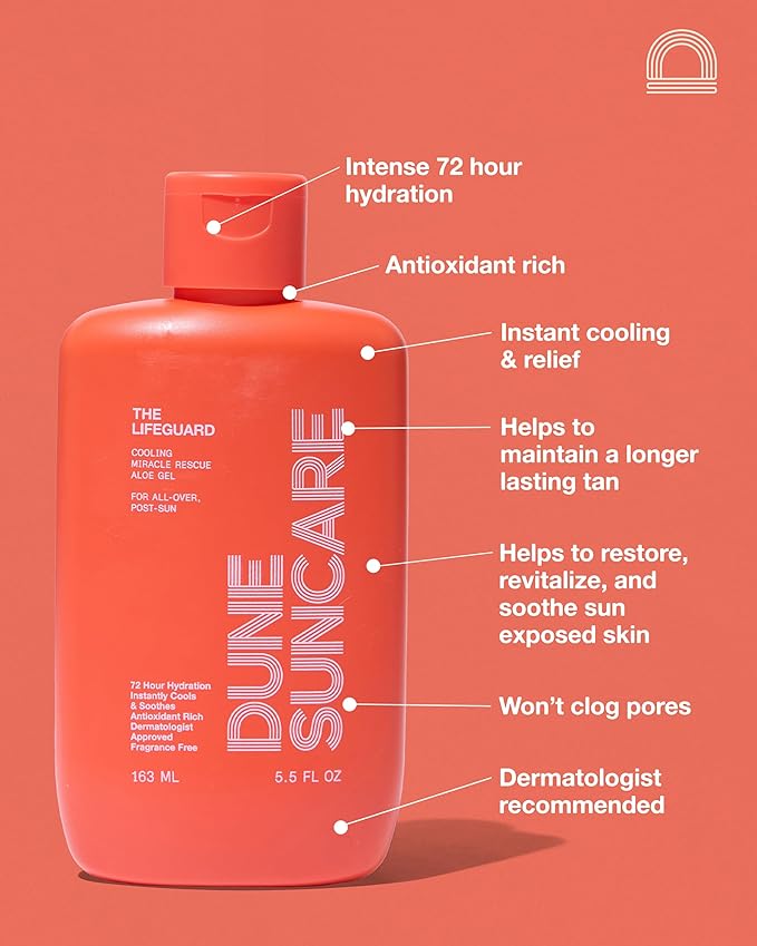 The Lifeguard Aloe Vera Sunburn Gel – After Sun Protection for Sunburn Relief with Minty Cooling – Fast-Absorbing Formula for Sun-Exposed Skin – Vegan, Non-Sticky, Hydrating Formula (5.5 Fl Oz)-Velvo Beauty