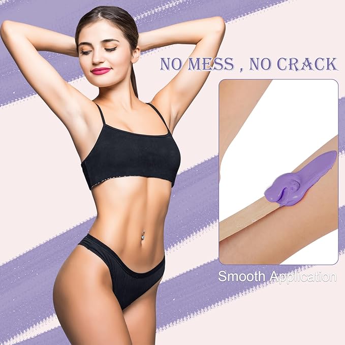 PURPLESKY 80oz Hard Wax Beads Bulk - Hair Removal Waxing for Body Face Back Underarm Leg - At Home Salon - SPA Choice - Quick Coarse Remove - Long Lasting-Velvo Beauty