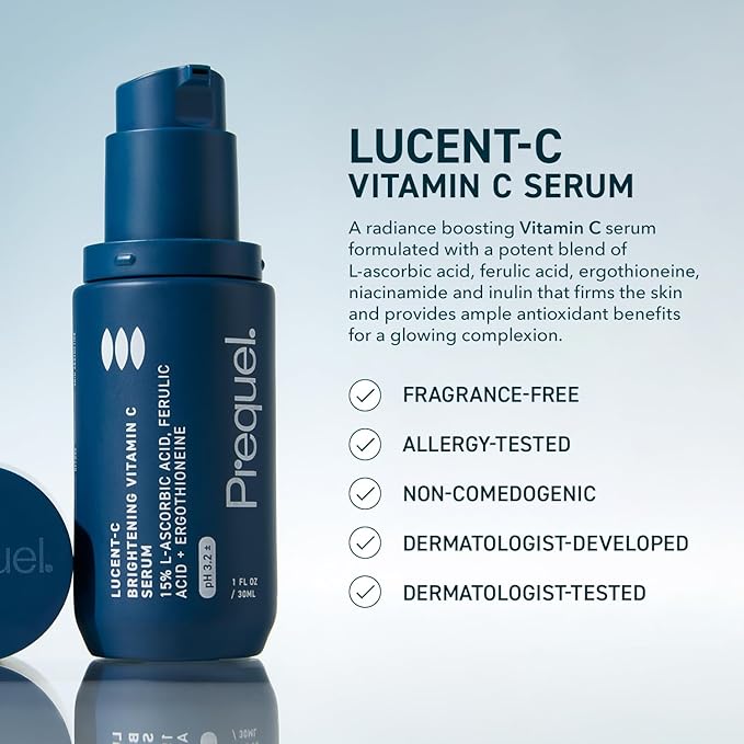 Skin Lucent-C, Vitamin C Serum for Face. Professional Facial L-Ascorbic Acid, Ferulic Acid Formula with Niacinamide. Clinical Skincare for Luminous Firm Skin. 1oz Pump-Velvo Beauty