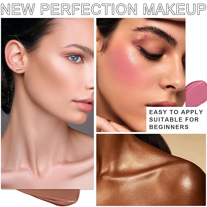 6 Colors Cream Contour Stick Makeup Kit, Shades with Highlighter, Blush and Double-End Bronzer Contour Stick for Sculpt the Cheeks, Long Lasting, Waterproof, Matte & Dewy Finish(SET A)-Velvo Beauty