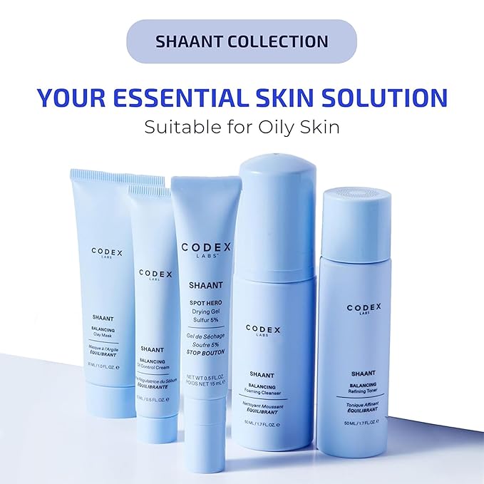 Codex Labs Shaant Deep Cleanse & Tone Kit, Pore Purifying Scrub (100g) & Refining Toner (100ml) - Oil Control & Pore Minimizer - for Acne Prone Skin - with 2% Salicylic Acid, 2% Gluconolactone (PHA)-Velvo Beauty