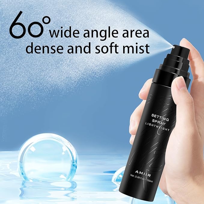 AMIIR Makeup Setting Spray, Waterproof Finishing spray, Long Lasting Lock Face Fixing Mist, Hydrate Before Makeup Matte Oil Control Lightweight Refreshing-Velvo Beauty