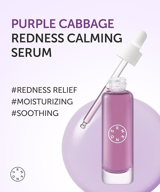SERUMKIND Purple Cabbage Serum - Calming and Skin Recovery- Korean Face Skincare – Beta Glucan 100,000ppm – Soothing & Redness Relief - Vegan, Cruelty-Free – 1.01 fl.oz.-Velvo Beauty