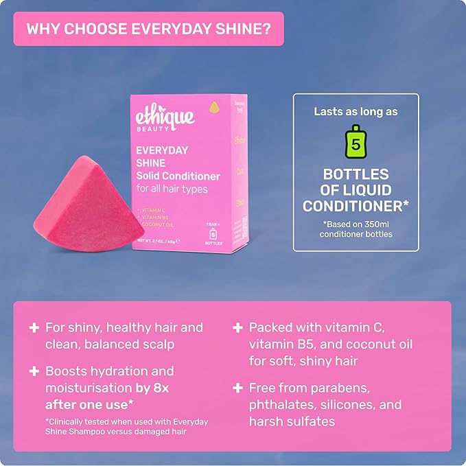 Ethique Everyday Conditioner Bar for soft, shiny hair with Vitamin C - Plastic-Free, Cruelty-Free, Vegan, 2.12 oz - Formerly The Guardian-Velvo Beauty