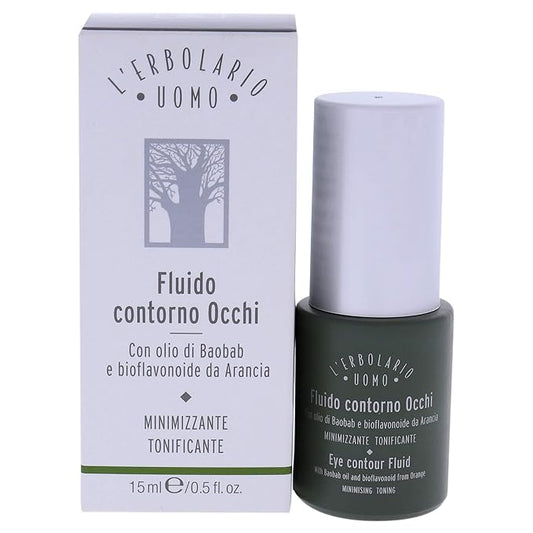 L'Erbolario Baobab And Green Coffee Eye Contour Fluid - Provides Long-Lasting Freshness And Tone To Skin - Minimizes Sagging And Dark Circles - Fast-Acting Face Serum - Plant Powered Skincare - 0.5 Oz-Velvo Beauty