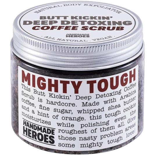 Coffee Scrub Foot & Body Exfoliator Infused with Vitamin E and Orange Peel Natural Exfoliating Sugar Body Scrub for Toning Cellulite Skin Care by Handmade Heroes-Velvo Beauty