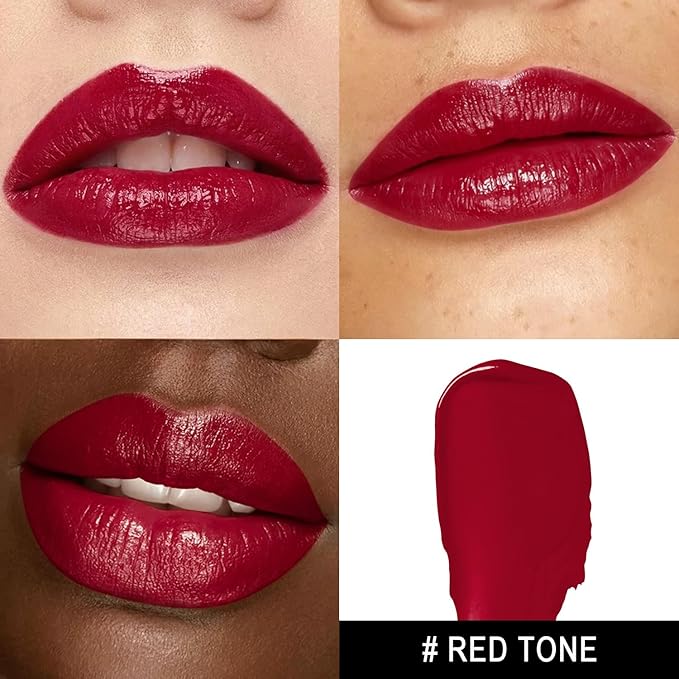 MAKI YIKA Moisture Burgundy Lipstick for Women Hydrate Lip Balm for Dry Cracked Lips Weightless Glossy Lip Color Juicy Finish,MA061 Red Tone-Velvo Beauty