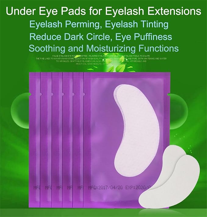 100 Pairs Set Under Eye Pads, Comfy and Cool Under Eye Patches Gel Pad for Eyelash Extensions Eye Mask Beauty Tool (Purple)-Velvo Beauty