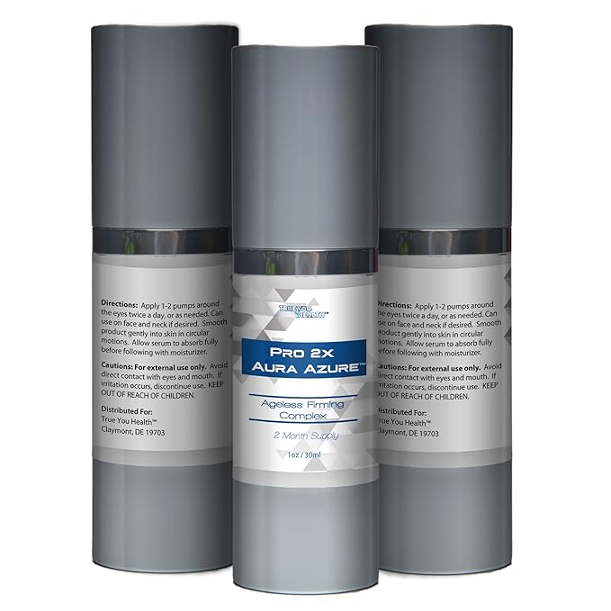 Pro 2x Aura Azure Serum - Anti Aging Serum - 2 Month Supply - Skin Firming Complex to Reduce Wrinkles Appearance - Exfoliate - Nourish - Improve Hyperpigmentation & Dark Circles - Aid Cell Renewal-Velvo Beauty