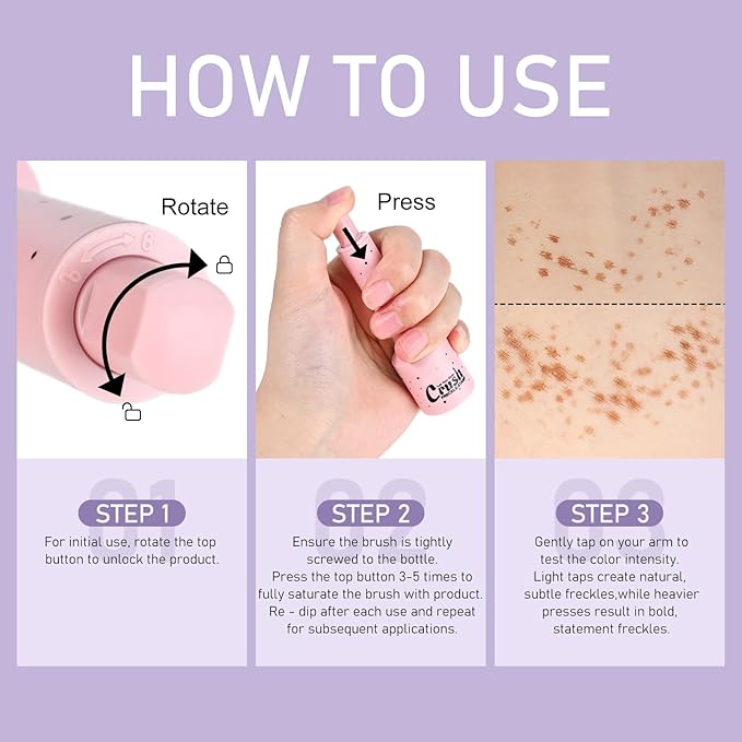 Freckles Stamp Pen, Resistant Faux Liquid Freckle Makeup, Waterproof Sweatproof Quick Dry Long Lasting, Natural Lifelike Sunkissed Matte Finish Fake Freckle Pen-DEEP-Velvo Beauty