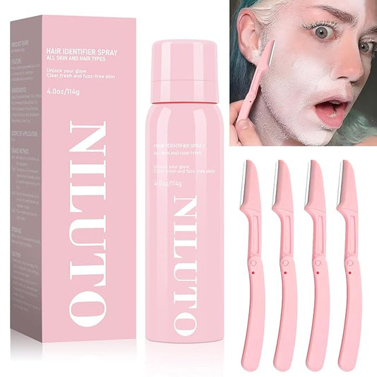 Hair Identifier Spray for Face Shaving, Moisturizing and Skin Care Dermaplaner Spray,Skin Body Hair Identifier Comfortable Face Shaving Powder (Pink 1pack 01)-Velvo Beauty