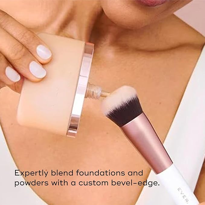 EVER Foundation Brush, Professional Face Makeup Brushes for Liquid and Powder Foundation, Contoured Foundation Brush, Vegan and Cruelty-Free-Velvo Beauty