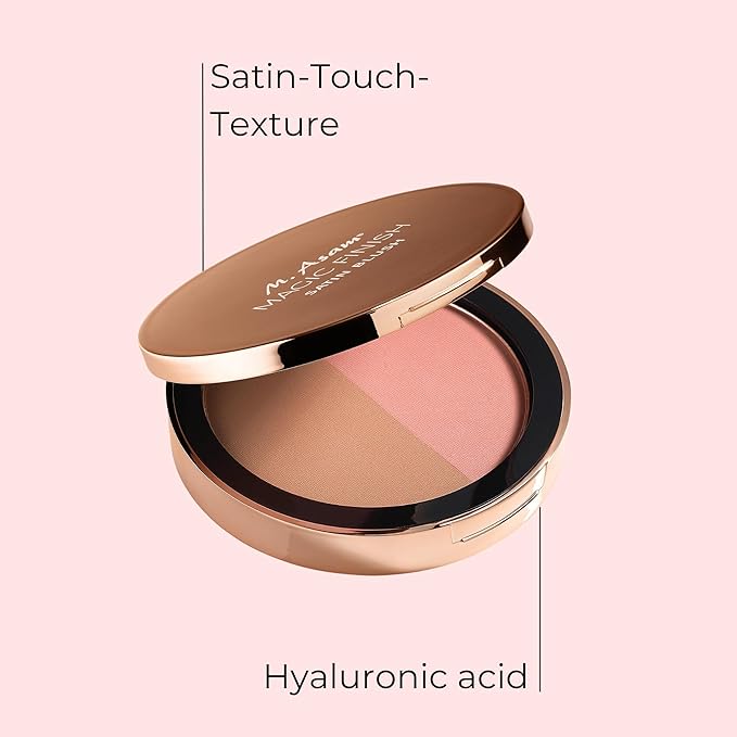 M. Asam Magic Finish Satin Blush Dark Honey & Nude Flush (0.14 Oz) – Make-Up Powder Blush For A Fresh & Radiant Look With Hyaluronic Acid & Ultra-Fine Color Pigments For Fuller Looking Cheeks-Velvo Beauty
