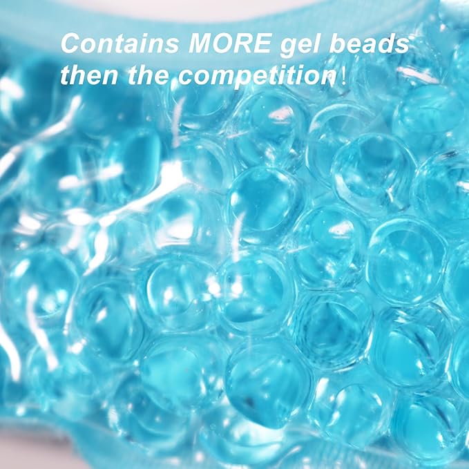 Ice Pack Face Eye Mask for Dark Circles and Puffiness,Gel Cold Cooling Face Mask for Migraines, Headache, Stress and Relaxation (Blue)-Velvo Beauty