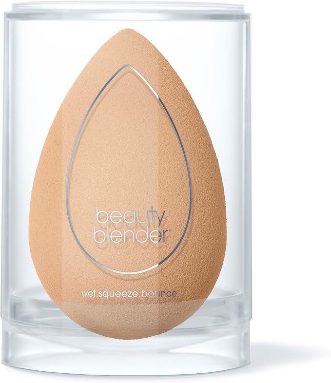 Beautyblender® | Nude Beige Beauty Blender Makeup Sponge, Super-Soft Foam Easily Blends Foundations, Powders & Creams, Made in USA, Reusable, Washable, Streak Free Application, Vegan, Cruelty Free-Velvo Beauty