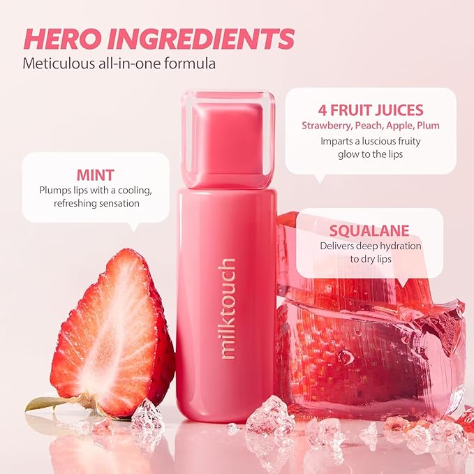 MILKTOUCH Jelly Fit Lip Tint (09 Pine Mauve) with Cooling Plumping Effect and Water-Based Non-Sticky Texture | Long Lasting Korean Beauty Lipstain Tinted Gloss Oil Brown K Makeup-Velvo Beauty