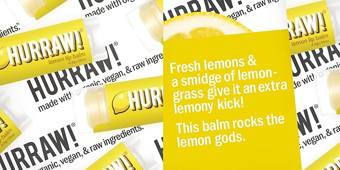 Hurraw! Lemon, Orange, Lime Lip Balms, 3 Pack Bundle: Organic, Certified Vegan, Cruelty and Gluten Free. Non-GMO, 100% Natural Ingredients. Bee, Shea, Soy and Palm Free. Made in USA-Velvo Beauty