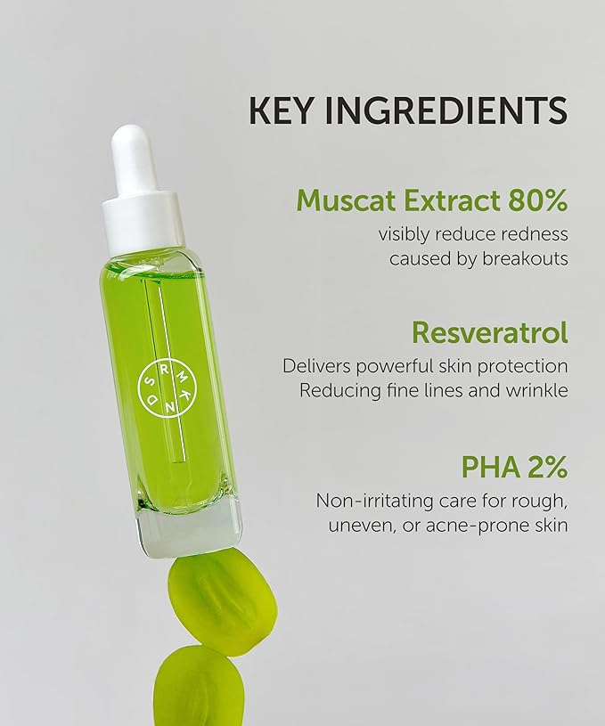 SERUMKIND Muscat Discoloration Correcting facial serum - 1fl oz - Blemishes & blackhead remover - Vegan Not Tested on Animals - Korean Skin Care - PHA Redness Relief and Exfoliating-Velvo Beauty