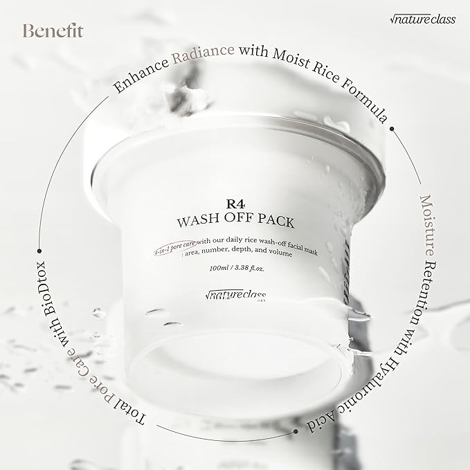 R4 Rice Wash Off Facial Mask – 4-in-1 Pore Care, Deep Cleansing, Hydrating, Exfoliates, Pore Sebum Clearing, Gentle Exfoliating Korean Skincare 3.38 Fl Oz-Velvo Beauty