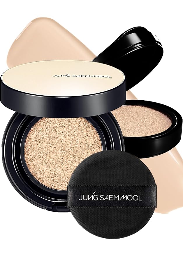 JUNG SAEM MOOL Essential Skin Nuder Longwear Cushion 0.98 Fl Oz (Fair Light), Refill Included, 24H Lasting Cushion Foundation with High Coverage, Semi-Matte Natural Finish, Korean Foundation Makeup-Velvo Beauty