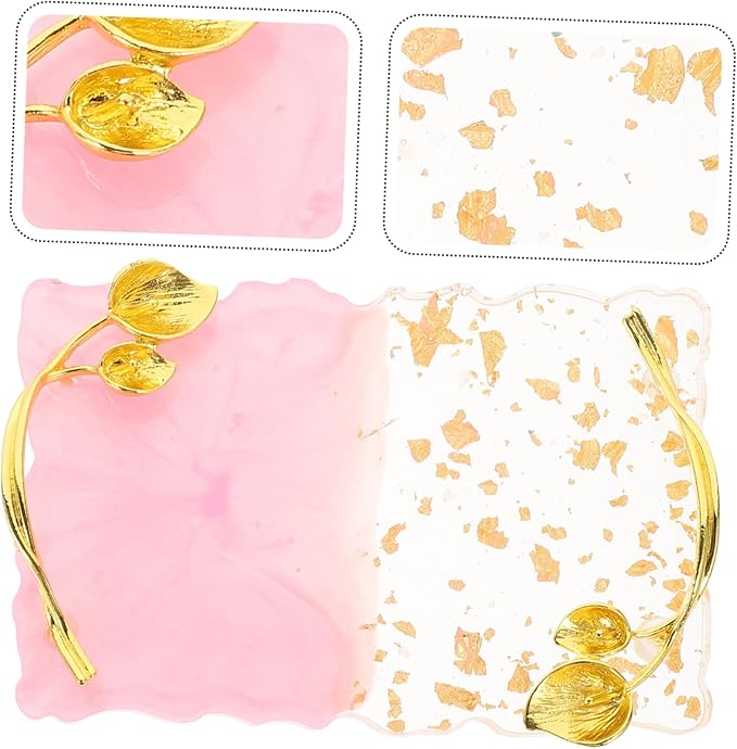FOMIYES 5pcs Nail Palette Polish Plate Nail Design Nail Dish Makeup Mixing Pallet Nails Stickers Nail Polish Tray Nail Display Tray Vintage Frame Nail Stand Copper Plating Make up Bracket-Velvo Beauty