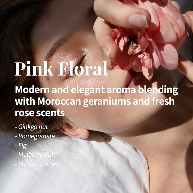 PLU Korean Walnut Body Scrub Pink Floral with Manuka Honey - Exfoliating & Moisturizing & Firming Glow - for Acne, Cellulite, Stretch Marks, Spider Veins, Fresh & Elegance Rose Scent 6.76 oz.-Velvo Beauty