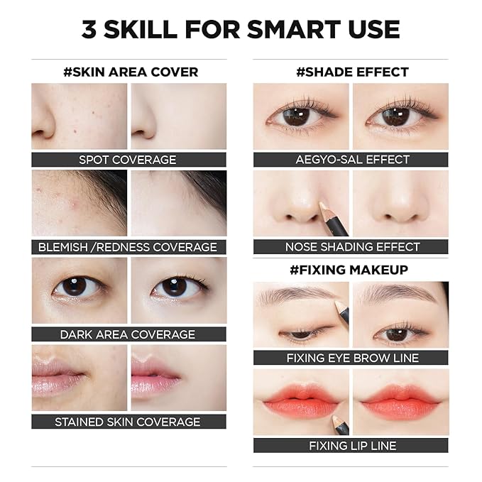 THESAEM Cover Perfection Concealer Pencil – Non Comedogenic spot Eraser - Conceal Blemish,Aging Spot,Acne&Freckle – Multi-Use Under Eye Concealer for Dark Circle,1.4g (0.5 Ice Beige)-Velvo Beauty