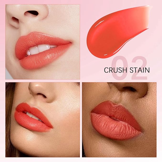 QueenDiary Lip tint Peel Off Lip Stain,Lip Stain Waterproof, Lip Tattoo Peel Off with Matte Finish, Long Lasting, Transfer-proof, Highly Pigmented Color (Vitality Stain)-Velvo Beauty