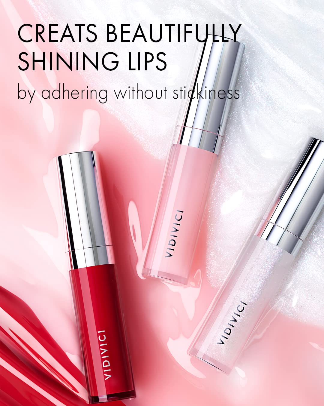 VIDIVICI Millennial Lip Oil #01 Luv Me Clear - Non-Sticky Dewy Gloss for Moisturized & Voluminous Lips - Overnight Lip Masks & Lip Sleeping Mask for Day & Night Use, 0.12 fl.oz.-Velvo Beauty
