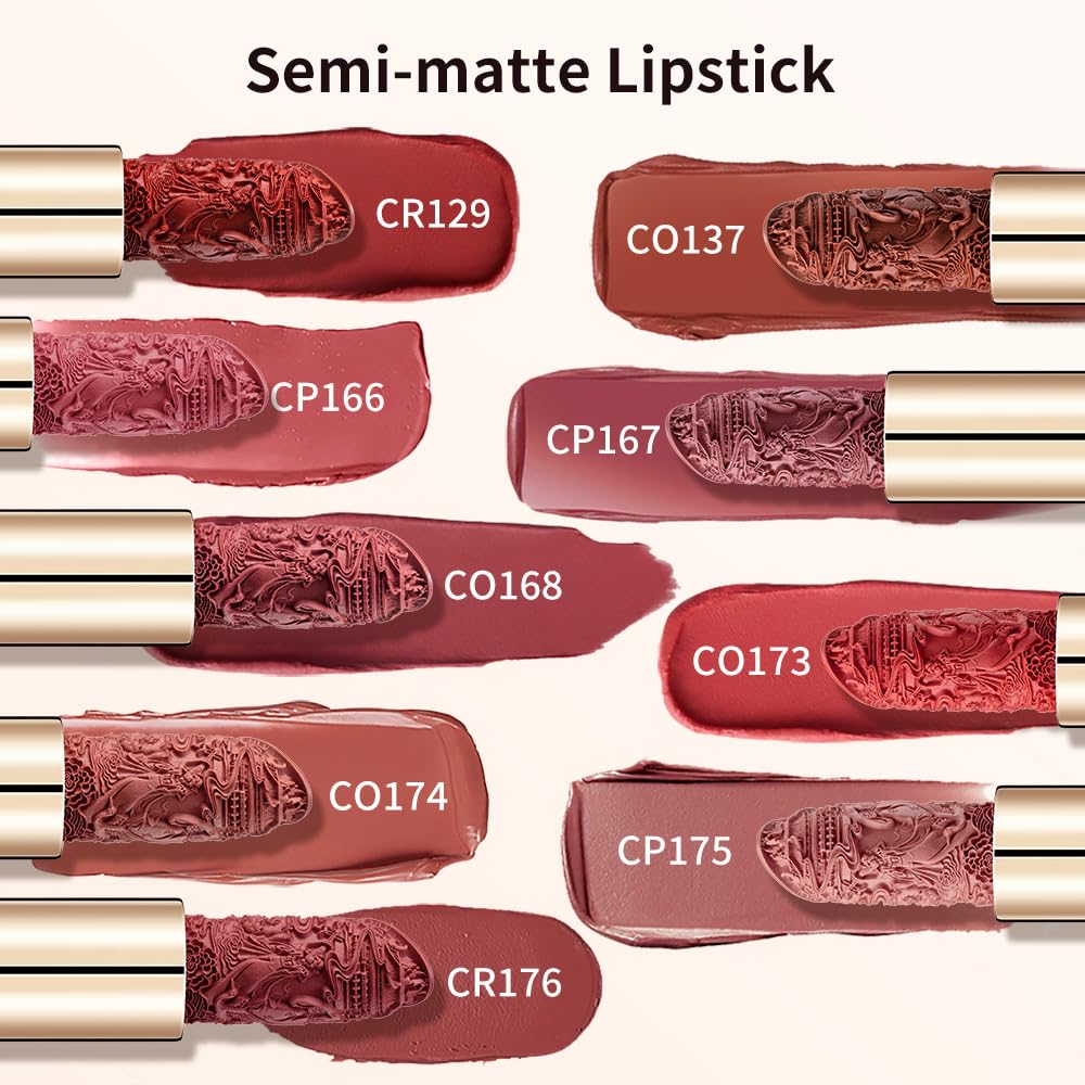 Catkin Semi-Matte Lipstick Hydrating High Impact Color Infused with Vitamin E and Avocado Oil Smooth Soft Texture Long Lasting Matte Finish 158-Velvo Beauty