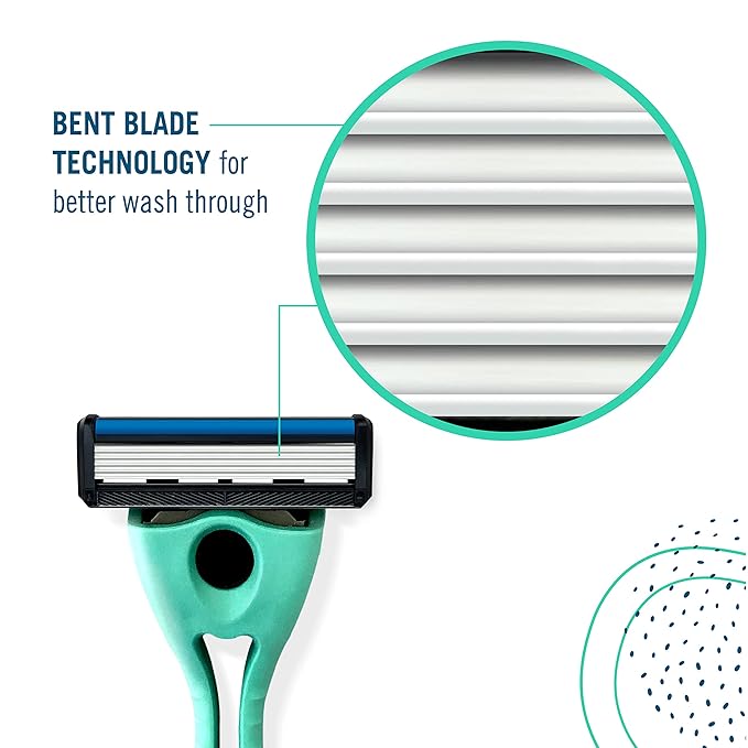 Preserve Shave 5 Five Blade Refillable Razor, Made from Recycled Materials, Poppy Red-Velvo Beauty