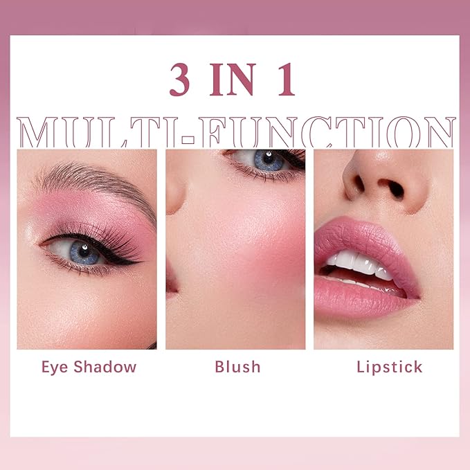 Cream Blush Stick for Cheeks Makeup,Waterproof Blush Face Stick Multi-Use Lip and Cheek Tint,Matte Finish Lightweight Easy to Blend Natural Cream Blusher Makeup for All Skin Tones- Pink-Velvo Beauty