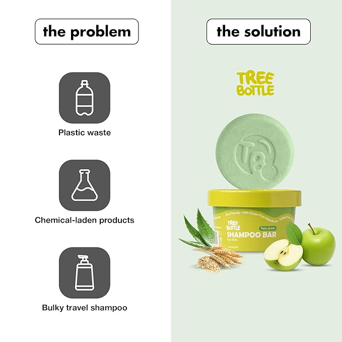 Tree Bottle Hydrolyzed Oat Protein + Aloe Vera Shampoo Bar for Kids – Gentle & Nourishing for Sensitive Scalps - Natural, Tear-Free, Sulfate & Paraben-Free - Made in USA - 4.5oz-Velvo Beauty